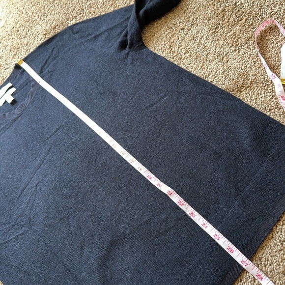 COS Men’s Navy Blue Wool Yak Cotton Blend Crewneck Sweater - Picture 7 of 7